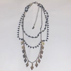 Free people mixed metal layered necklace